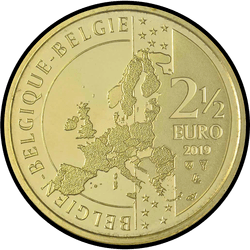 аверс 2½ euro 2019 "Старт велогонки "Тур де Франс" в Брюсселе"