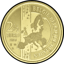 аверс 2½ euro 2020 "75 лет мира и свободы в Европе"