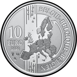 аверс 10 евро 2020 "500 лет со дня рождения Христофора Плантена"
