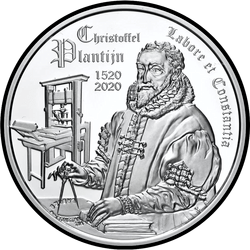 реверс 10 евро 2020 "500 лет со дня рождения Христофора Плантена"