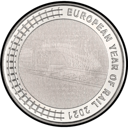 реверс 5 евро 2021 "Европейский год железных дорог"
