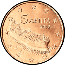 аверс 5 cents (€) 2002 "5 cent / 2002"
