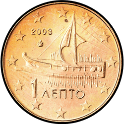 аверс 1 цэнт (€) 2003 ""