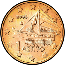 аверс 1 цэнт (€) 2005 ""