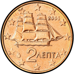 аверс 2 цэнта (€) 2005 ""
