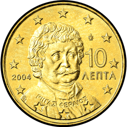 аверс 10 цэнтаў (€) 2004 ""