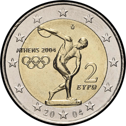 аверс 2€ 2004 "Олимпийские игры в Афинах 2004"