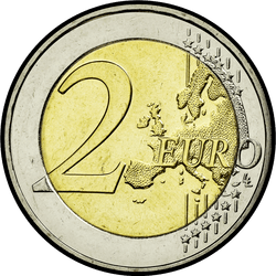 реверс 2€ 2012 "10 anni di banconote e monete in euro"