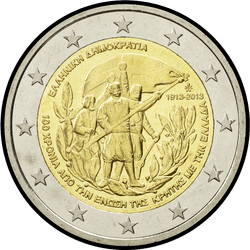 аверс 2€ 2013 "100-річчя Союзу Криту з Грецією"