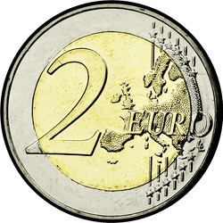 реверс 2€ 2012 "10 ans de billets et de pièces en euros"