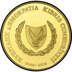 аверс 20€ 2010 "50 гадоў незалежнасці Кіпра"