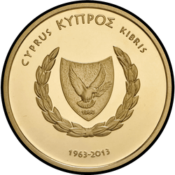 аверс 20 евро 2013 "50 лет Центральному банку Кипра"