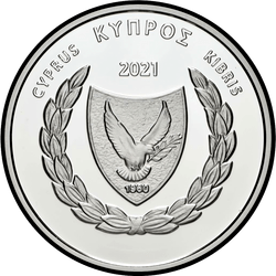 аверс 5 евро 2021 "60 лет со вступления Кипра в ЮНЕСКО"