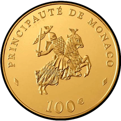 реверс 100€ 2003 "Ренье III - принц Монако"