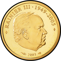аверс 10 евро 2005 "Смерть князя Ренье III"