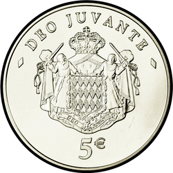 реверс 5€ 2008 "50 años del nacimiento del Príncipe Alberto II"