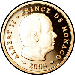 аверс 20€ 2008 "Альбер II - принц Монако"