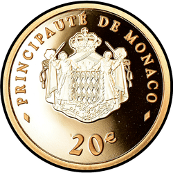 реверс 20€ 2008 "Альбер II-принц Монако"
