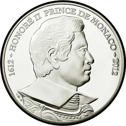 аверс 10€ 2012 "400 years of Honore II - the first sovereign Prince of Monaco"