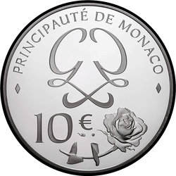 реверс 10 евро 2019 "90 лет со дня рождения Принцессы Грейс Келли"