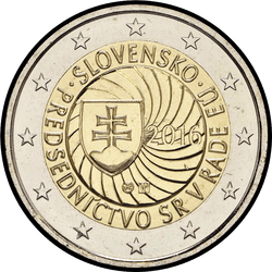 аверс 2€ 2016 "Президентство Ради Європи у Словаччині"