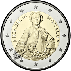 аверс 2€ 2020 "300ste verjaardag van de geboorte van Honoré III"