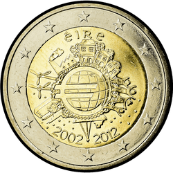 аверс 2€ 2012 "10 ans de billets et de pièces en euros"