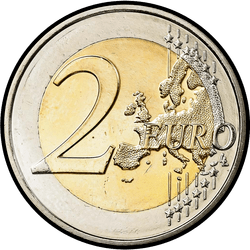 реверс 2€ 2009 "90 лет вступления на престол Великой Княгини Шарлотты"