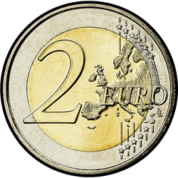 реверс 2€ 2012 "10 años de billetes y monedas en euros"