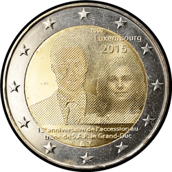 аверс 2€ 2015 "il quindicesimo anniversario dell