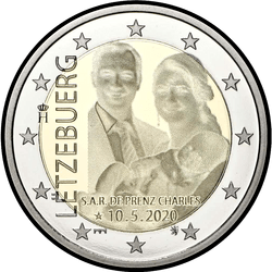 аверс 2€ 2020 "Zrození korunního velkovévody Charlese"