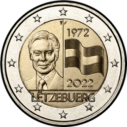 аверс 2€ 2022 "50. Jahrestag der luxemburgischen Flagge"