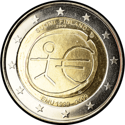 аверс 2€ 2009 "10 лет Экономическому и Валютному Союзу"