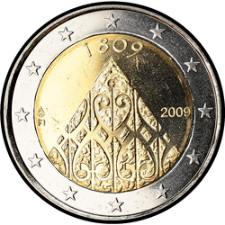 аверс 2€ 2009 "200 лет автономии в Финляндии"