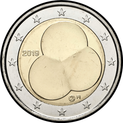 аверс 2€ 2019 "핀란드 헌법 1919"