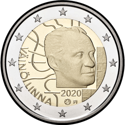 аверс 2€ 2020 "VäinöLinn生誕100周年"