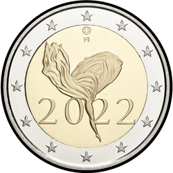 аверс 2€ 2022 "100 гадоў Фінскага нацыянальнага балета"
