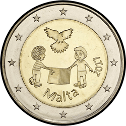 аверс 2€ 2017 "Paix"