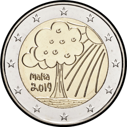 аверс 2€ 2019 "自然と環境"