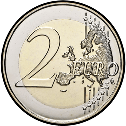 реверс 2€ 2016 "25-річчя радіо та телебачення в Андоррі"