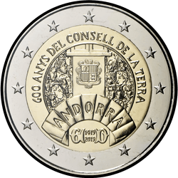 аверс 2€ 2019 "600 aniversario del Consejo de la Tierra"