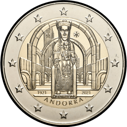 аверс 2€ 2021 "100 anos da coroação de Nossa Senhora de Mericela"