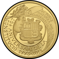 аверс 50€ 2018 "Andorra Anayasasının 25 Yılı"