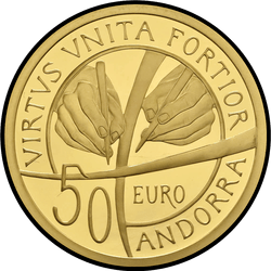 реверс 50€ 2018 "25 anni della Costituzione di Andorra"