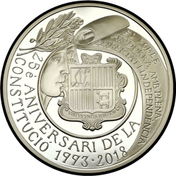 аверс 5€ 2018 "Andorra Anayasasının 25 Yılı"