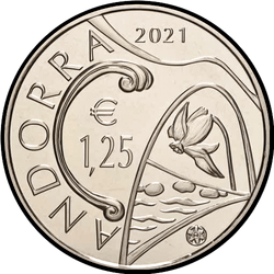 аверс 1,25 евро 2021 "Нарцисс обыкновенный"
