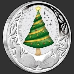 реверс 1$ (бак) 2008 "Рождественская ёлка"