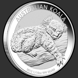 реверс 10¢ (dime) 2012 "Спящая коала"