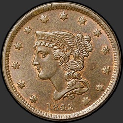 аверс 1¢ (penny) 1842 "JAV - 1 centas / 1842 - P"