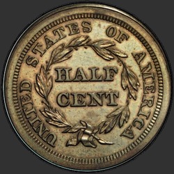 реверс ½ Cent 1843 "USA - 1/2 Cent (Half Cent) / 1843 - restrike PFBN"